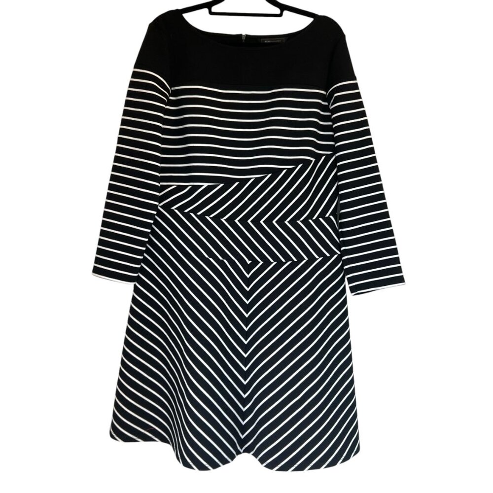 Women's BCBG MAX AZRIA KORYN Striped Dress Black/White Size Large